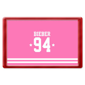 Магнит 45*70 с принтом Bieber Team Pink в Новосибирске, Пластик | Размер: 78*52 мм; Размер печати: 70*45 | bieber | justin bieber | бибер | джастин бибер