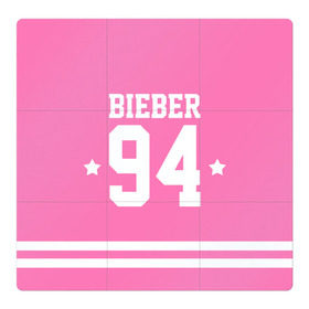 Магнитный плакат 3Х3 с принтом Bieber Team Pink в Новосибирске, Полимерный материал с магнитным слоем | 9 деталей размером 9*9 см | bieber | justin bieber | бибер | джастин бибер