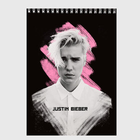 Скетчбук с принтом Justin Bieber Pink splash в Новосибирске, 100% бумага
 | 48 листов, плотность листов — 100 г/м2, плотность картонной обложки — 250 г/м2. Листы скреплены сверху удобной пружинной спиралью | Тематика изображения на принте: bieber | justin bieber | бибер | джастин бибер