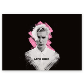 Поздравительная открытка с принтом Justin Bieber / Pink splash в Новосибирске, 100% бумага | плотность бумаги 280 г/м2, матовая, на обратной стороне линовка и место для марки
 | bieber | justin bieber | бибер | джастин бибер