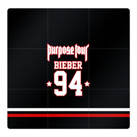 Магнитный плакат 3Х3 с принтом Bieber Team Black в Новосибирске, Полимерный материал с магнитным слоем | 9 деталей размером 9*9 см | bieber | justin bieber | бибер | джастин бибер