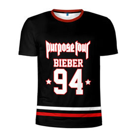 Мужская футболка 3D спортивная с принтом Bieber Team Black в Новосибирске, 100% полиэстер с улучшенными характеристиками | приталенный силуэт, круглая горловина, широкие плечи, сужается к линии бедра | bieber | justin bieber | бибер | джастин бибер