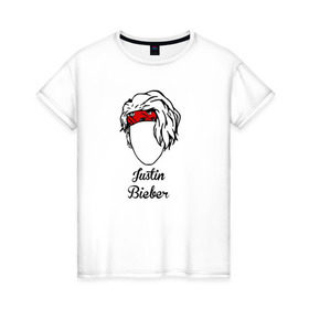 Женская футболка хлопок с принтом Justin Bieber в Новосибирске, 100% хлопок | прямой крой, круглый вырез горловины, длина до линии бедер, слегка спущенное плечо | bieber | justin bieber | бибер | джастин бибер