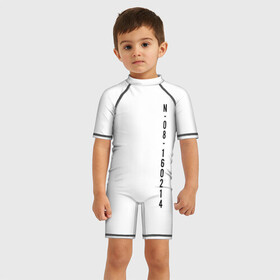 Детский купальный костюм 3D с принтом BTS SAVE ME JUNGKOOK _white в Новосибирске, Полиэстер 85%, Спандекс 15% | застежка на молнии на спине | bangtan boys | bts | бантаны бтс