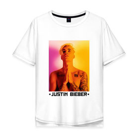 Мужская футболка хлопок Oversize с принтом Bieber Star в Новосибирске, 100% хлопок | свободный крой, круглый ворот, “спинка” длиннее передней части | Тематика изображения на принте: 