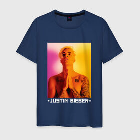 Мужская футболка хлопок с принтом Bieber Star в Новосибирске, 100% хлопок | прямой крой, круглый вырез горловины, длина до линии бедер, слегка спущенное плечо. | Тематика изображения на принте: bieber | justin bieber | бибер | джастин бибер