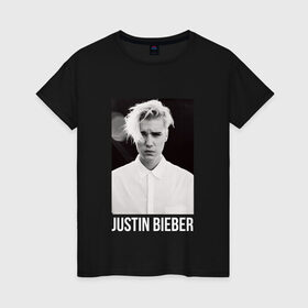 Женская футболка хлопок с принтом Bieber в Новосибирске, 100% хлопок | прямой крой, круглый вырез горловины, длина до линии бедер, слегка спущенное плечо | bieber | justin bieber | бибер | джастин бибер