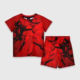 Детский костюм с шортами 3D с принтом Carbon abstraction RED в Новосибирске,  |  | Тематика изображения на принте: abstraction | geometry | абстракция | геометрия | грань | краски | кубик | кубики | линии | мозаика | разноцветные | ребро | текстура | тени | узор
