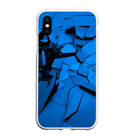 Чехол для iPhone XS Max матовый с принтом Carbon abstraction BLUE в Новосибирске, Силикон | Область печати: задняя сторона чехла, без боковых панелей | Тематика изображения на принте: abstraction | geometry | абстракция | геометрия | грань | краски | кубик | кубики | линии | мозаика | разноцветные | ребро | текстура | тени | узор