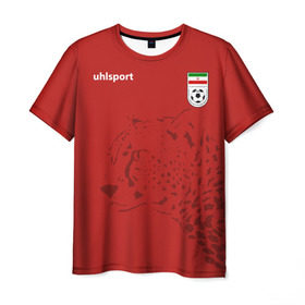 Мужская футболка 3D с принтом Иран, форма в Новосибирске, 100% полиэфир | прямой крой, круглый вырез горловины, длина до линии бедер | fifa | леопард | фифа | флаг | чемпионат мира