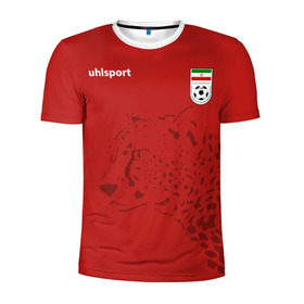 Мужская футболка 3D спортивная с принтом Иран, форма в Новосибирске, 100% полиэстер с улучшенными характеристиками | приталенный силуэт, круглая горловина, широкие плечи, сужается к линии бедра | fifa | леопард | фифа | флаг | чемпионат мира