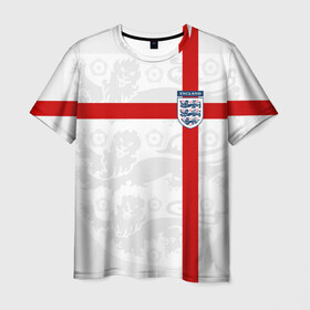 Мужская футболка 3D с принтом Англия, форма в Новосибирске, 100% полиэфир | прямой крой, круглый вырез горловины, длина до линии бедер | fc |   сборная | англия | спорт | спортивные | фк | футбол | футбольный клуб