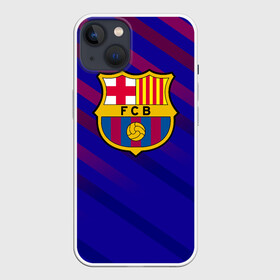 Чехол для iPhone 13 с принтом FC Barcelona в Новосибирске,  |  | barcelona | football | logo | spain | sport | арт | барселона | испания | лига | лого | спорт | текстура | фк | футбол | футбольный клуб | эмблема