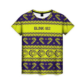 Женская футболка 3D с принтом Blink-182 NEW YEAR COLLECTION в Новосибирске, 100% полиэфир ( синтетическое хлопкоподобное полотно) | прямой крой, круглый вырез горловины, длина до линии бедер | Тематика изображения на принте: 