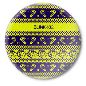 Значок с принтом Blink-182 NEW YEAR COLLECTION в Новосибирске,  металл | круглая форма, металлическая застежка в виде булавки | Тематика изображения на принте: 