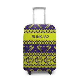 Чехол для чемодана 3D с принтом Blink-182 NEW YEAR COLLECTION в Новосибирске, 86% полиэфир, 14% спандекс | двустороннее нанесение принта, прорези для ручек и колес | Тематика изображения на принте: 