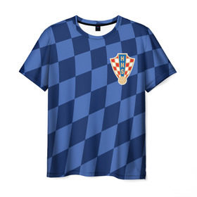 Мужская футболка 3D с принтом Хорватия, форма в Новосибирске, 100% полиэфир | прямой крой, круглый вырез горловины, длина до линии бедер | croatia | fc | fifa | football | national team | uniform | сборная | фифа | фк | форма | футбол | хорватия