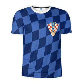 Мужская футболка 3D спортивная с принтом Хорватия, форма в Новосибирске, 100% полиэстер с улучшенными характеристиками | приталенный силуэт, круглая горловина, широкие плечи, сужается к линии бедра | Тематика изображения на принте: croatia | fc | fifa | football | national team | uniform | сборная | фифа | фк | форма | футбол | хорватия