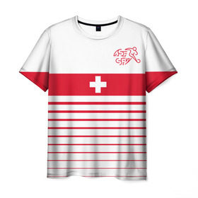 Мужская футболка 3D с принтом Швейцария, форма в Новосибирске, 100% полиэфир | прямой крой, круглый вырез горловины, длина до линии бедер | fc | спорт | спортивные | фк | футбол | футбольный клуб | швейцария