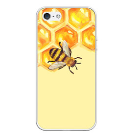 Чехол для iPhone 5/5S матовый с принтом Любители меда в Новосибирске, Силикон | Область печати: задняя сторона чехла, без боковых панелей | крылья | мед | насекомое | полет | природа | пчелы | улей | цветное | яркое