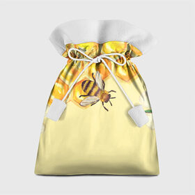 Подарочный 3D мешок с принтом Любители меда в Новосибирске, 100% полиэстер | Размер: 29*39 см | крылья | мед | насекомое | полет | природа | пчелы | улей | цветное | яркое