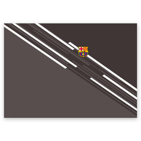 Поздравительная открытка с принтом ФК Барселона в Новосибирске, 100% бумага | плотность бумаги 280 г/м2, матовая, на обратной стороне линовка и место для марки
 | barcelona | football | logo | spain | sport | арт | барселона | испания | лига | лого | спорт | текстура | фк | футбол | футбольный клуб | эмблема