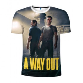 Мужская футболка 3D спортивная с принтом A Way Out в Новосибирске, 100% полиэстер с улучшенными характеристиками | приталенный силуэт, круглая горловина, широкие плечи, сужается к линии бедра | Тематика изображения на принте: a way out
