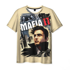 Мужская футболка 3D с принтом MAFIA 2 в Новосибирске, 100% полиэфир | прямой крой, круглый вырез горловины, длина до линии бедер | gangster | gun | mafia | гангстер | игра | мафия | оружия | сша | чикаго