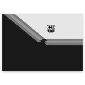 Поздравительная открытка с принтом FC Barcelona в Новосибирске, 100% бумага | плотность бумаги 280 г/м2, матовая, на обратной стороне линовка и место для марки
 | barcelona | football | logo | spain | sport | арт | барселона | испания | лига | лого | спорт | текстура | фк | футбол | футбольный клуб | эмблема