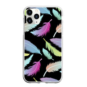 Чехол для iPhone 11 Pro Max матовый с принтом Радужные перья в Новосибирске, Силикон |  | Тематика изображения на принте: арт | белый | мульт | новинки | прикольный | птица | рисунок | сова | филин | черный