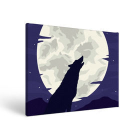 Холст прямоугольный с принтом Ночной житель в Новосибирске, 100% ПВХ |  | Тематика изображения на принте: волк | дикая | дикий | животное | лес | луна | ночь | собака | тьма