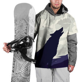 Накидка на куртку 3D с принтом Ночной житель в Новосибирске, 100% полиэстер |  | волк | дикая | дикий | животное | лес | луна | ночь | собака | тьма