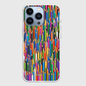 Чехол для iPhone 13 Pro с принтом Разноцветные карандаши в Новосибирске,  |  | дизайнер | карандаш | палитра | паттерн | радуга | рисование | рисунок | художник | цвет | цветной | школа