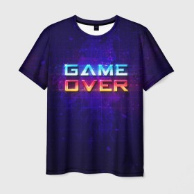 Мужская футболка 3D с принтом Game Over в Новосибирске, 100% полиэфир | прямой крой, круглый вырез горловины, длина до линии бедер | game | игра | игрок | карта | компьютерные игры | стратегия