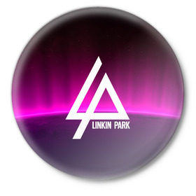Значок с принтом LINKIN PARK MUSIC в Новосибирске,  металл | круглая форма, металлическая застежка в виде булавки | Тематика изображения на принте: linkin park | logo | music | pop | rock | альтернатива | металл | музыка | музыкальный | поп | рок | честер беннингтон