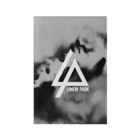 Обложка для паспорта матовая кожа с принтом LINKIN PARK GRAY ABSTRACT ROCK в Новосибирске, натуральная матовая кожа | размер 19,3 х 13,7 см; прозрачные пластиковые крепления | linkin park | logo | music | pop | rock | альтернатива | металл | музыка | музыкальный | поп | рок | честер беннингтон