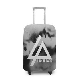 Чехол для чемодана 3D с принтом LINKIN PARK GRAY ABSTRACT ROCK в Новосибирске, 86% полиэфир, 14% спандекс | двустороннее нанесение принта, прорези для ручек и колес | Тематика изображения на принте: linkin park | logo | music | pop | rock | альтернатива | металл | музыка | музыкальный | поп | рок | честер беннингтон