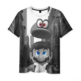 Мужская футболка 3D с принтом Super Mario Odyssey в Новосибирске, 100% полиэфир | прямой крой, круглый вырез горловины, длина до линии бедер | nintendo | super mario odyssey | марио | нинтендо