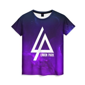 Женская футболка 3D с принтом LINKIN PARK SPACE COLOR 2018 в Новосибирске, 100% полиэфир ( синтетическое хлопкоподобное полотно) | прямой крой, круглый вырез горловины, длина до линии бедер | linkin park | logo | music | pop | rock | альтернатива | металл | музыка | музыкальный | поп | рок | честер беннингтон