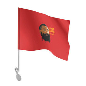 Флаг для автомобиля с принтом James Harden в Новосибирске, 100% полиэстер | Размер: 30*21 см | fear the beard | houston rockets | nba | rise sports | баскетбол | джеймс харден | нба | хьюстон рокетс