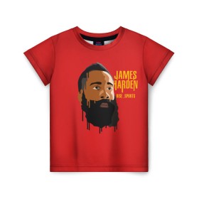 Детская футболка 3D с принтом James Harden в Новосибирске, 100% гипоаллергенный полиэфир | прямой крой, круглый вырез горловины, длина до линии бедер, чуть спущенное плечо, ткань немного тянется | fear the beard | houston rockets | nba | rise sports | баскетбол | джеймс харден | нба | хьюстон рокетс