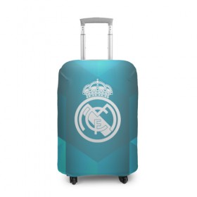 Чехол для чемодана 3D с принтом Real Madrid Geometry Sport в Новосибирске, 86% полиэфир, 14% спандекс | двустороннее нанесение принта, прорези для ручек и колес | emirates | fc | real madrid | геометрия | реал мадрид | футбольный клуб | эмблема