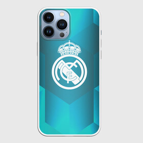 Чехол для iPhone 13 Pro Max с принтом Real Madrid Geometry Sport в Новосибирске,  |  | Тематика изображения на принте: emirates | fc | real madrid | геометрия | реал мадрид | футбольный клуб | эмблема