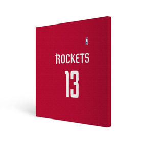 Холст квадратный с принтом Houston Rockets в Новосибирске, 100% ПВХ |  | 13 | fear the beard | houston rockets | nba | rise sports | баскетбол | баскетбольная | джеймс харден | нба | номер | спортивная | форма | хьюстон рокетс
