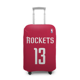 Чехол для чемодана 3D с принтом Houston Rockets в Новосибирске, 86% полиэфир, 14% спандекс | двустороннее нанесение принта, прорези для ручек и колес | 13 | fear the beard | houston rockets | nba | rise sports | баскетбол | баскетбольная | джеймс харден | нба | номер | спортивная | форма | хьюстон рокетс