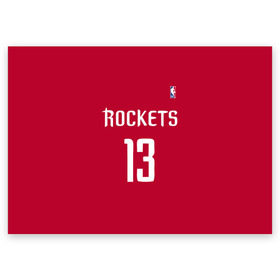 Поздравительная открытка с принтом Houston Rockets в Новосибирске, 100% бумага | плотность бумаги 280 г/м2, матовая, на обратной стороне линовка и место для марки
 | 13 | fear the beard | houston rockets | nba | rise sports | баскетбол | баскетбольная | джеймс харден | нба | номер | спортивная | форма | хьюстон рокетс