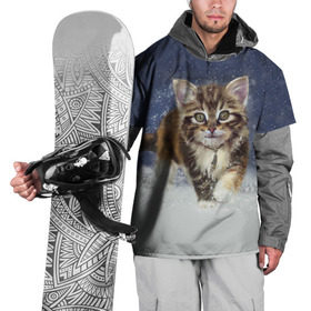 Накидка на куртку 3D с принтом Зимний котик в Новосибирске, 100% полиэстер |  | Тематика изображения на принте: зима | кот | котенок | кошка | новый год | снег | снежинка | снежок