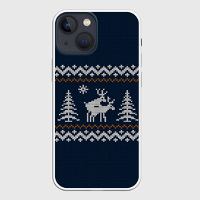 Чехол для iPhone 13 mini с принтом Неприличные Олени в Новосибирске,  |  | Тематика изображения на принте: 2019 | 2020 | 2021 | 2022 | 2023 | 2024 | 2025 | вязание | вязаный | год | дед | елка | елки | лес | мороз | новый | олени | олень | оленями | прикол | свитер | снегурочка | шутка | юмор