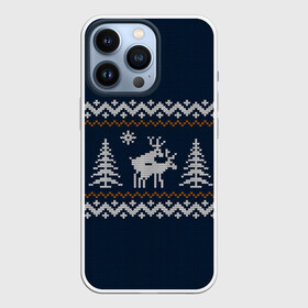 Чехол для iPhone 13 Pro с принтом Неприличные Олени в Новосибирске,  |  | Тематика изображения на принте: 2019 | 2020 | 2021 | 2022 | 2023 | 2024 | 2025 | вязание | вязаный | год | дед | елка | елки | лес | мороз | новый | олени | олень | оленями | прикол | свитер | снегурочка | шутка | юмор