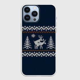 Чехол для iPhone 13 Pro Max с принтом Неприличные Олени в Новосибирске,  |  | Тематика изображения на принте: 2019 | 2020 | 2021 | 2022 | 2023 | 2024 | 2025 | вязание | вязаный | год | дед | елка | елки | лес | мороз | новый | олени | олень | оленями | прикол | свитер | снегурочка | шутка | юмор